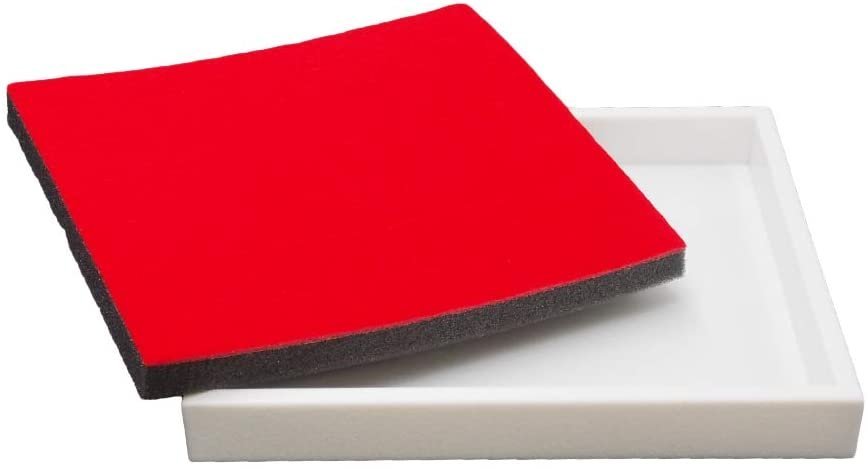 N'icePackaging 1 Qty White Plastic Jewelry Tray w/Scarlet Red 36 Ct Ring Foam Insert Companion - Half Tray Size 7.25" x 8.25" x 1"