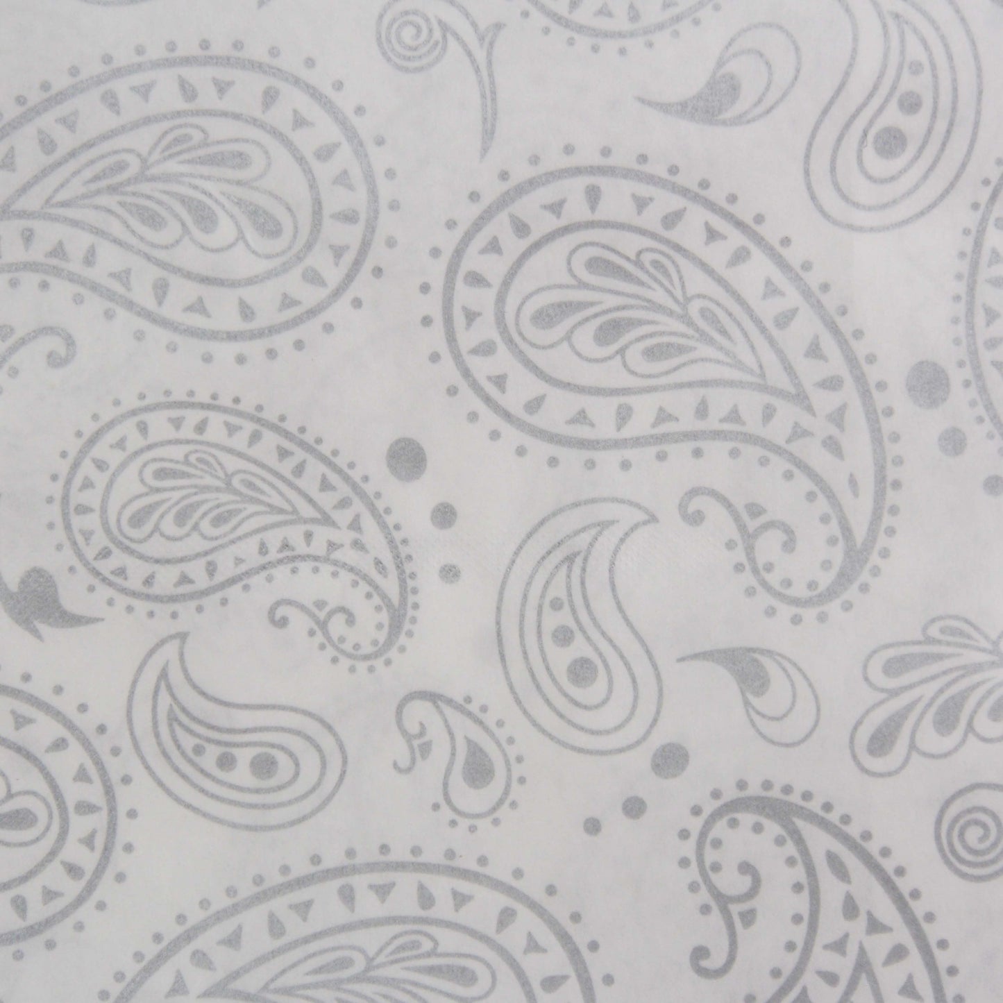 Fancy Silver Paisley Pattern on White Kraft Flat Gift Bags - For Sales/Treats/Parties Cookies/Gifts