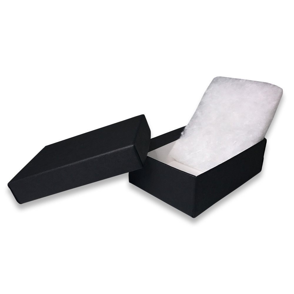 N'icePackaging - Black-Kraft Cotton Filled Gift Boxes - Size 3" x 2 1/8" x 1" - USA Made - Sales/Gifts/Storage - N'icePackaging