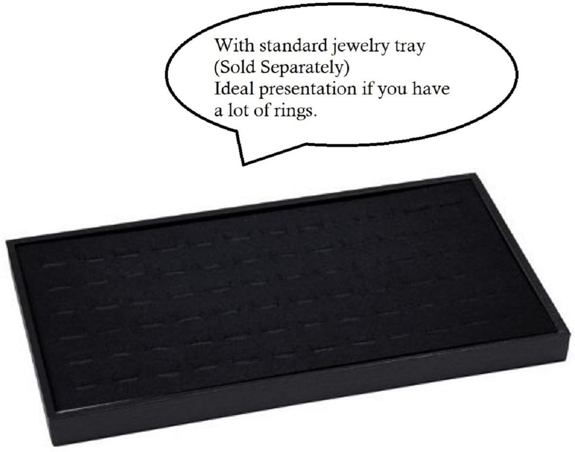 2 72 Slot Black Jewelry Travel Ring Inserts Display Pads Black Foam (Black)