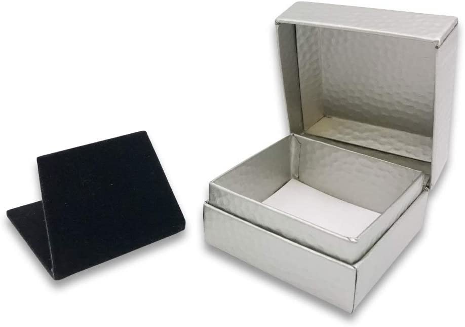 N'icePackaging - 3 Qty - Pre-Wrapped Paper Jewelry Gift Box with Pre-Folded Bow-Tie Sleeve and Velvet Insert (Copper OR Silver)