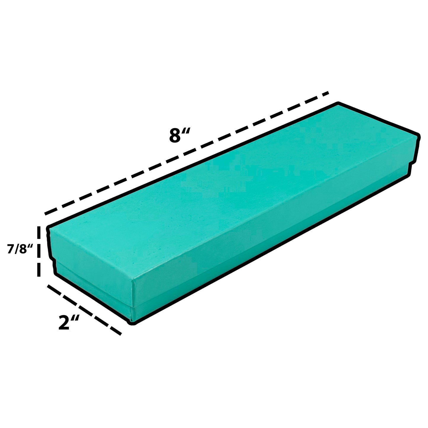 N’icePackaging – Aqua Blue Cotton Filled Gift Boxes - Size 8" x 2" x 7/8" - USA Made - Holidays/Birthdays/Sales/Storage/Display/Travel (100 Qty)
