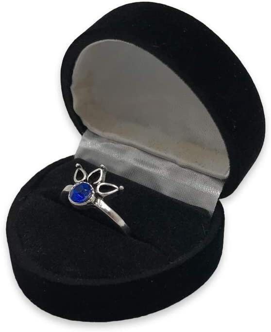 1 Qty - Premium Macaw-Red Flocked Velour Hearet-Shaped single Ring Jewelry Box