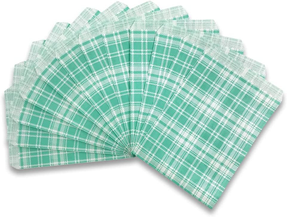 Decorative Mixed Plaid Pattern Flat Paper Gift Bags - Gifts/promotions/treats
