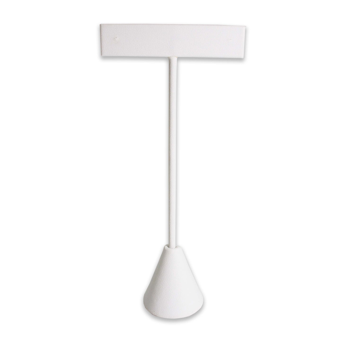 N'icePackaging 6 Qty White Leatherette 5.75" High Free-Standing Earring T-Stand Display w/ weighted base, T Shape Holder for Tradeshow, Home Business, Promotion, or just for Home