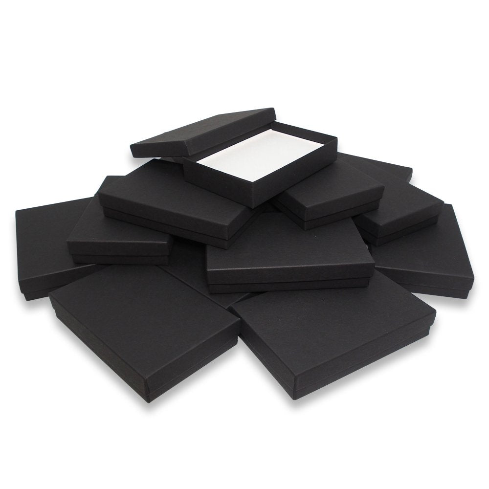 N'icePackaging - USA-Made Matte Black-Kraft Cotton Filled Gift Boxes