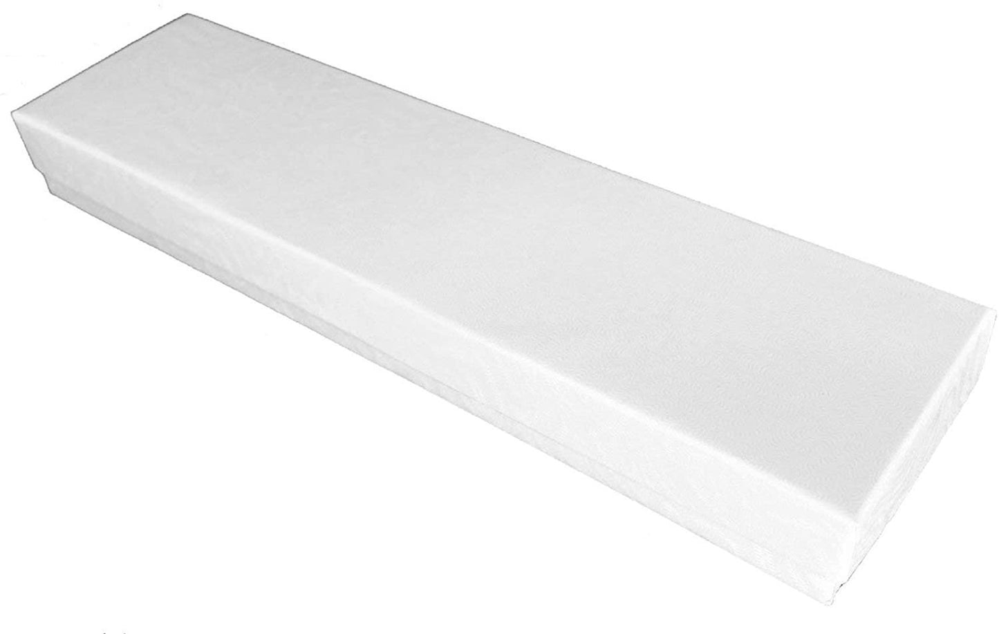 N'icePackaging - 10 Qty White Swirl Imported Cotton Filled Bracelet Jewelry Boxes - for Bracelets/Watches & Thin Necklaces - 8" x 2" x 1"