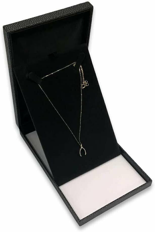 Grey Shagreen Embossed Jewelry Box w/ Matte-Black Packer Box