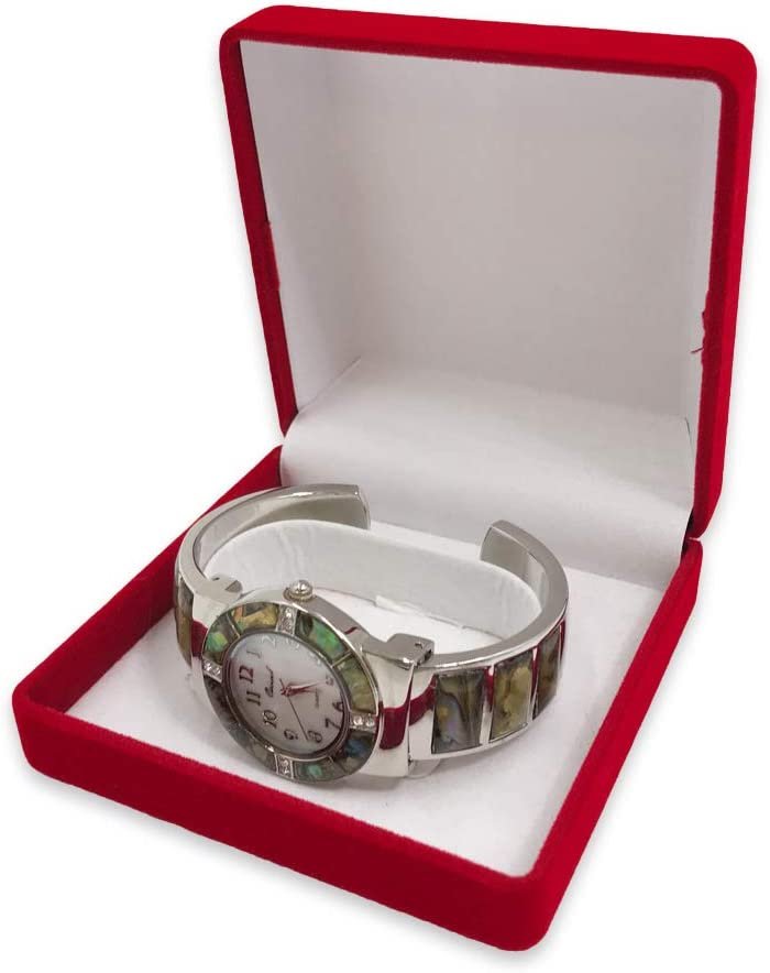 N'icePackaging - 1 Qty - Premium Flocked Velour Jewelry Box - For Rings / Bracelets / Bangles / Earrings / Watches