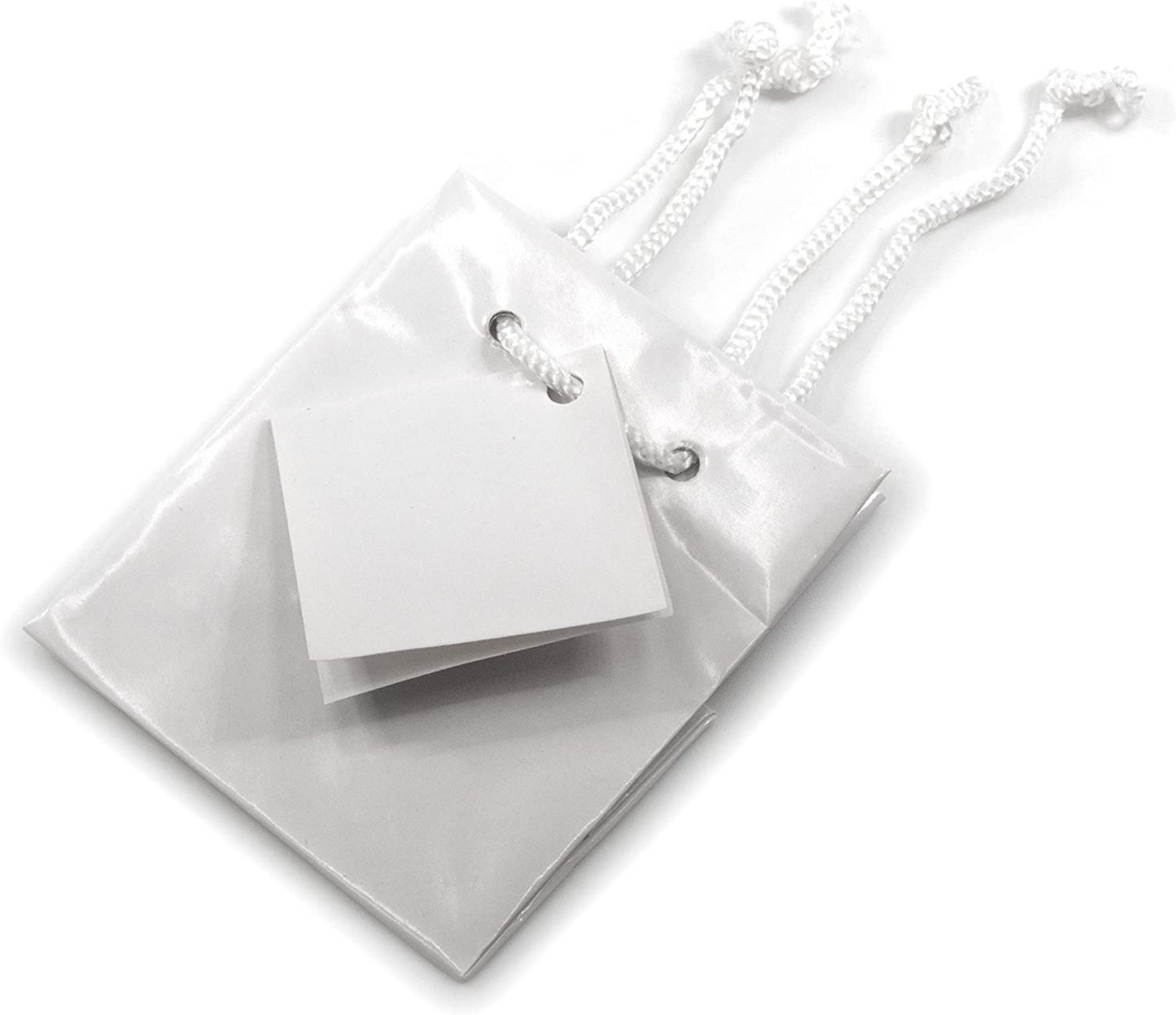 10 Qty – Glossy White Paper Tote Gift Bags – For Birthdays, Holidays, Gifts, and more.
