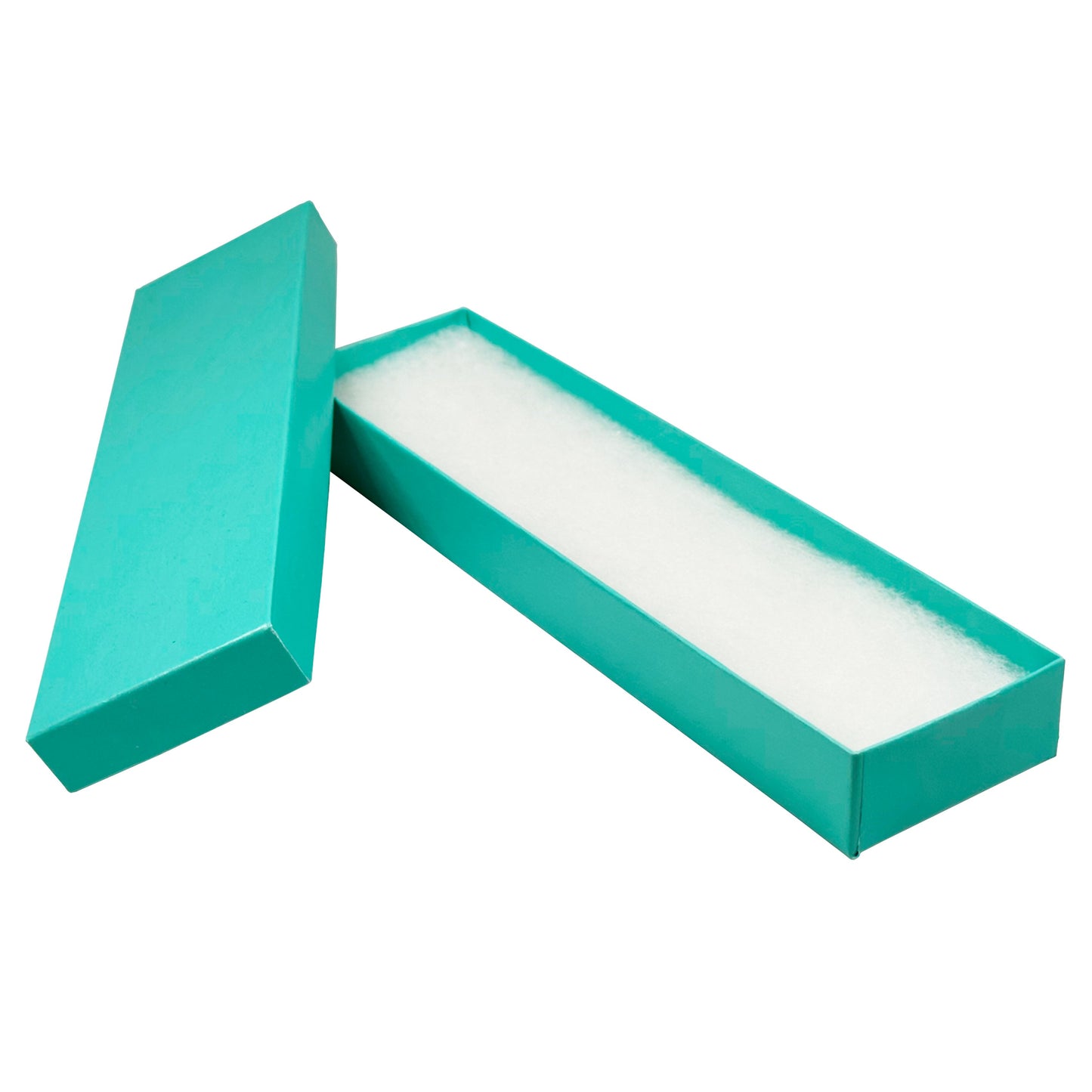 N’icePackaging – Aqua Blue Cotton Filled Gift Boxes - Size 8" x 2" x 7/8" - USA Made - Holidays/Birthdays/Sales/Storage/Display/Travel (100 Qty)