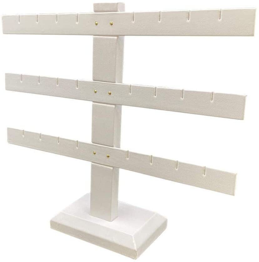 Multi Pair White Earring Bar Display Rack - For Sales / Merchandising / Home Jewelry