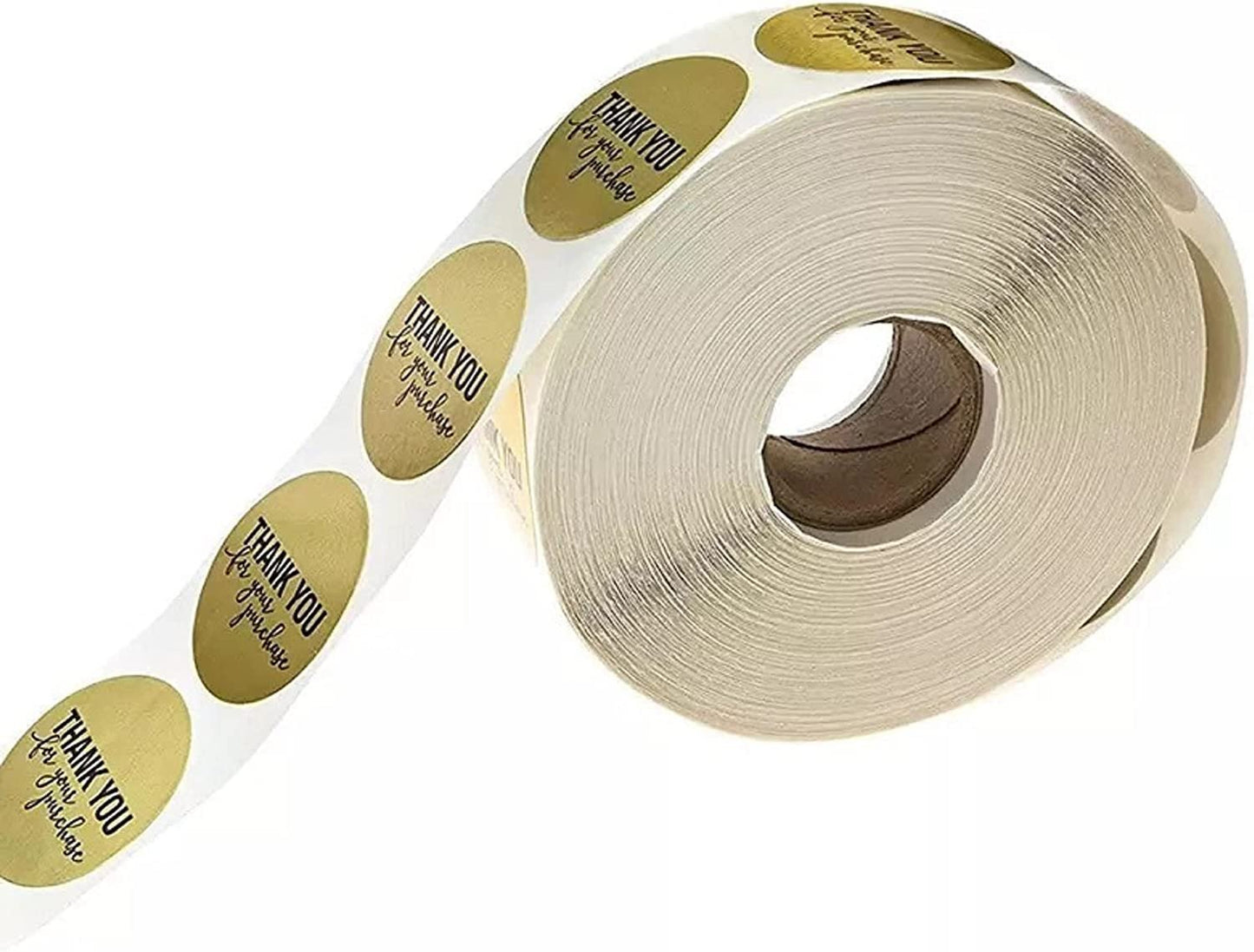 N’icePackaging – 500 Qty – 1 inch - Thank You for Your Purchase - Silver w/Black Text - Stickers – Self-Adhesive – for Decoration/Sales/Branding/Envelopes