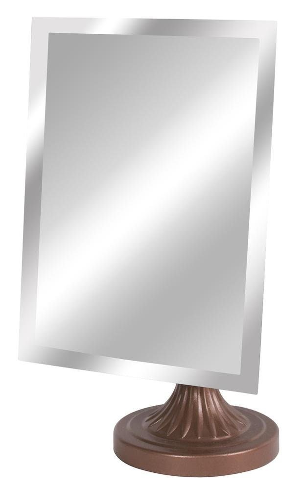 Adjustable Mirror with Bronze Finish Metal Base (Rectangle)