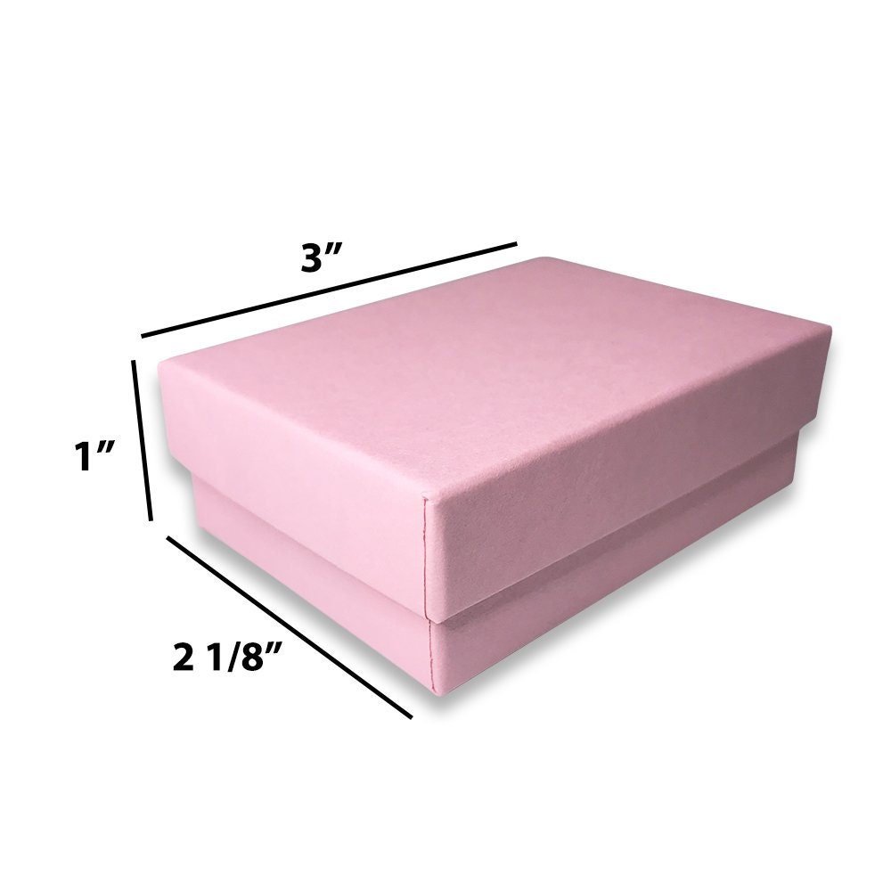 N'icePackaging - USA Manufactured Light Sunset-Pink Cotton Filled Gift Boxes - Size 3" x 2 1/8" x 1"