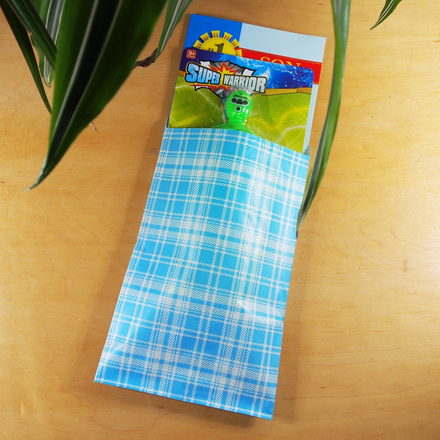 Decorative Mixed Plaid Pattern Flat Paper Gift Bags - Gifts/promotions/treats