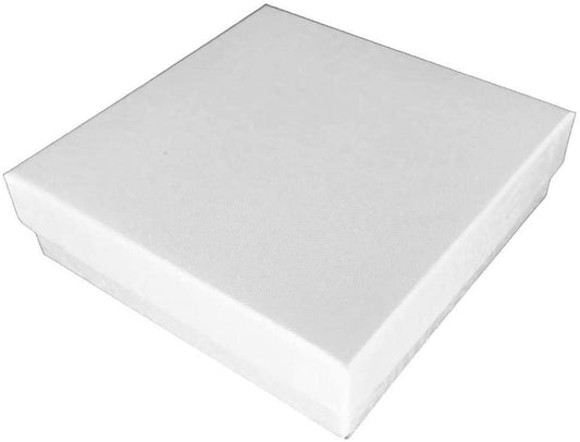 N'icePackaging - 10 Qty White Swirl Imported Cotton Filled Bangle Jewelry Boxes - for Low Profile Bangles/Braclets/Small Watches & Large Earrings - 3 1/2" x 3 1/2" x 1"