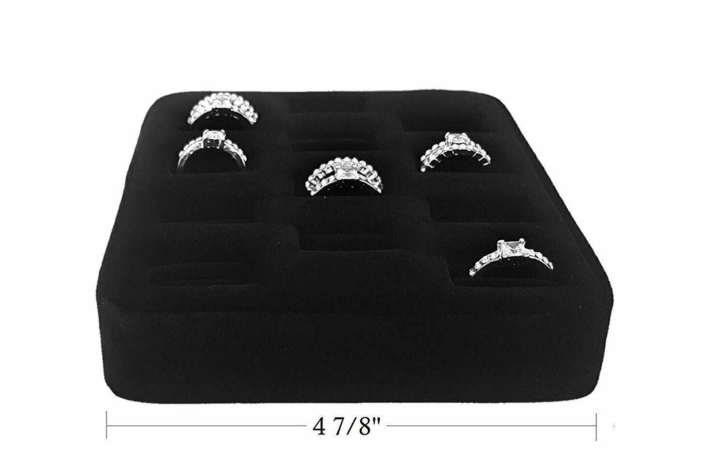 N'ice Packaging 12 Ultra-Lightweight Ring Slotted Ring Organizer and Showcase Display Stand, Angled 12 Ring Display Tray