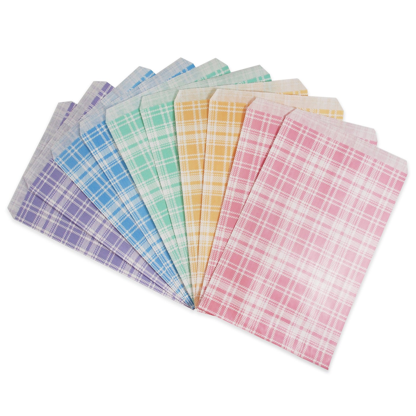 Decorative Mixed Plaid Pattern Flat Paper Gift Bags - Gifts/promotions/treats