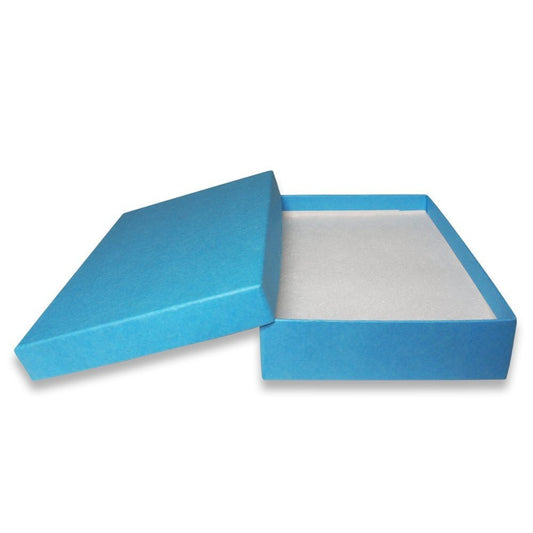 N'icePackaging – USA-Made Light Sky-Blue Cotton Filled Boxes - for Rings/Cufflinks/ Earrings/Lockets - 5 7/16" x 3 1/2" x 1"
