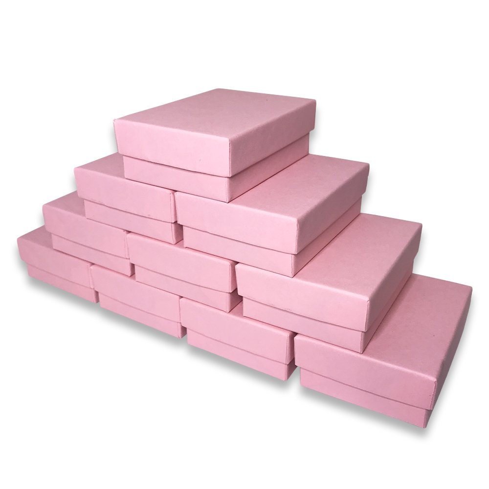 N'icePackaging - USA Manufactured Light Sunset-Pink Cotton Filled Gift Boxes - Size 3" x 2 1/8" x 1"