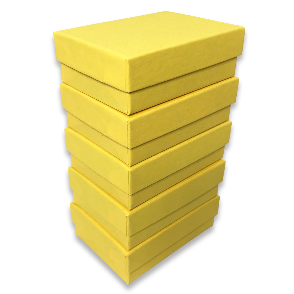 Made in the USA Yellow Kraft Cotton Filled Gift Boxes - Size 3" x 2 1/8" x 1"