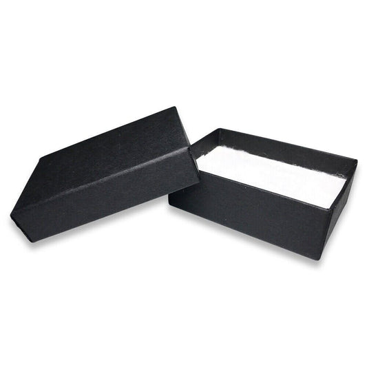 Made in the USA Black Cotton Filled Gift Boxes - 2 7/16" x 1 5/8" x 13/16"