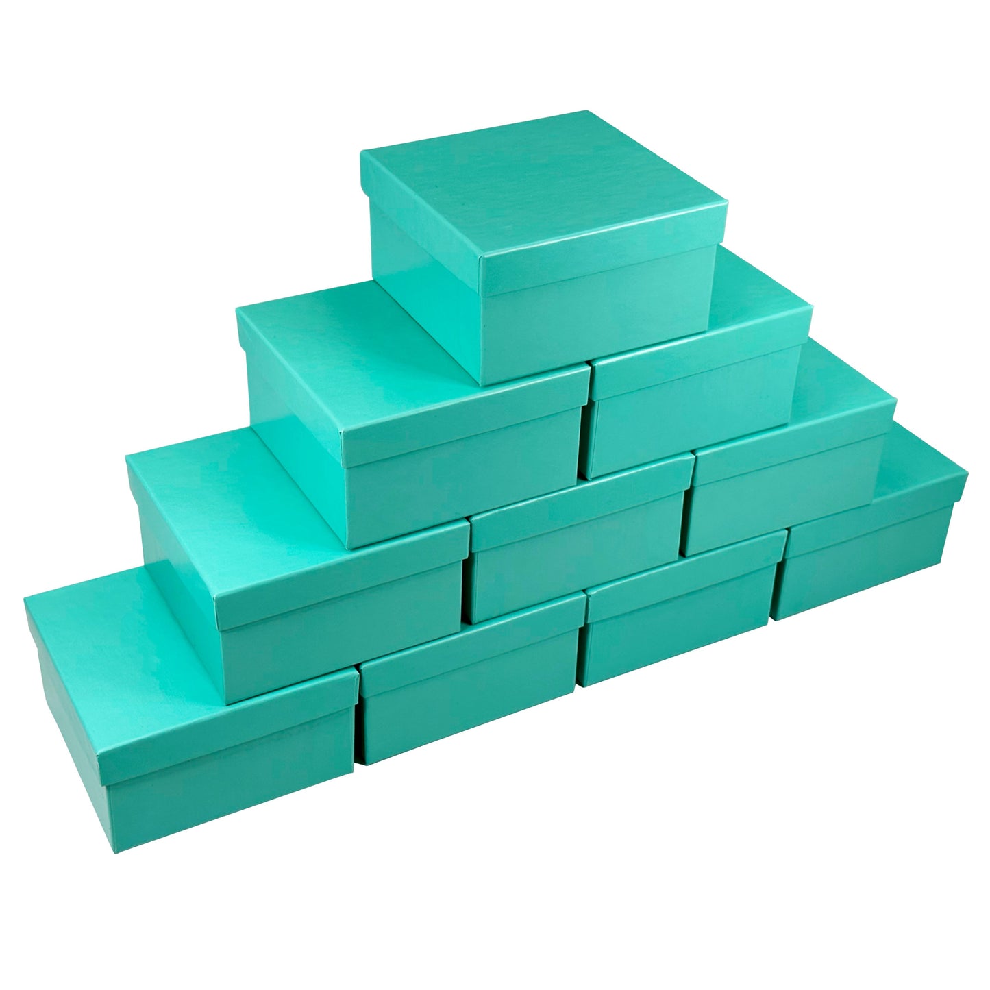 N’icePackaging – Aqua Blue Cotton Filled Gift Boxes - Size 3 1/2" x 3 1/2" x 1 7/8" - USA Made - Holidays/Birthdays/Sales/Storage/Display/Travel (10 Qty)