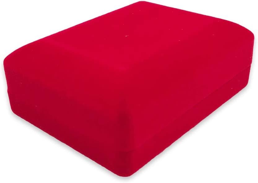 N'icePackaging - 1 Qty - Premium Flocked Velour Jewelry Box - For Rings / Bracelets / Bangles / Earrings / Watches