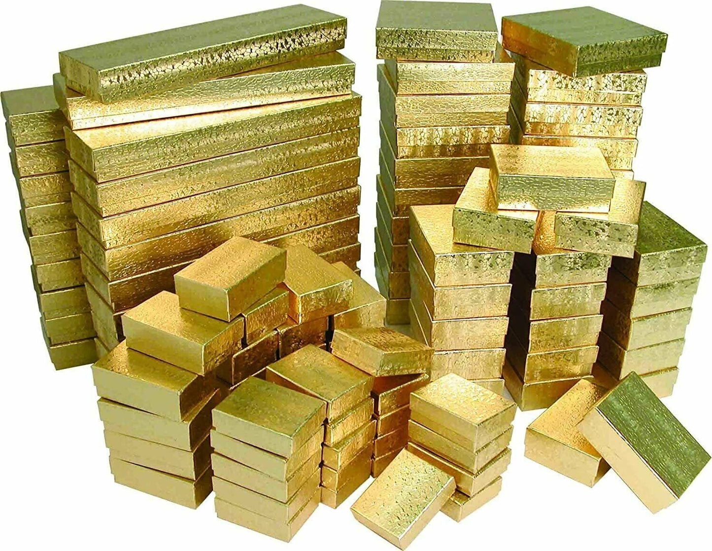 Mixed Gold Texture Cotton Filled Gift Boxes for Gifts and Party Favors