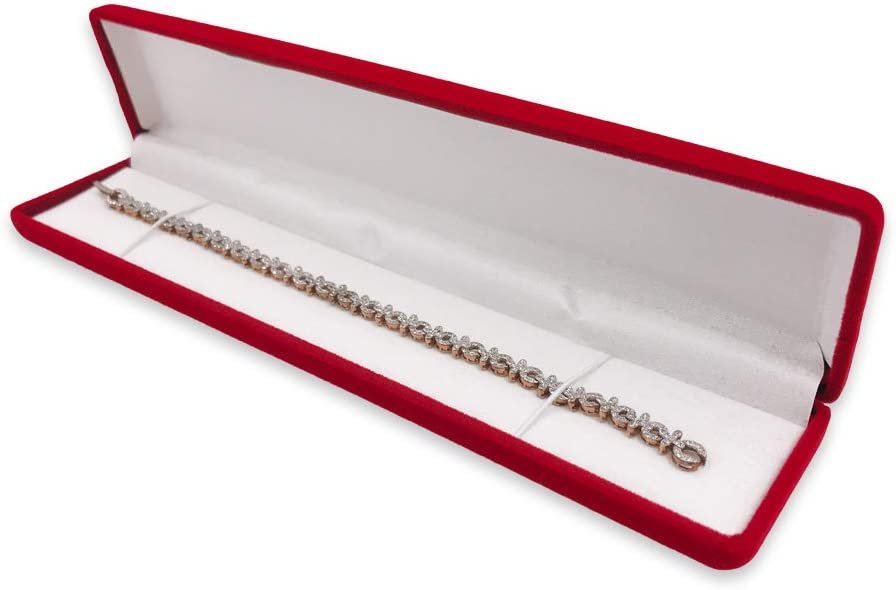 N'icePackaging - 1 Qty - Premium Flocked Velour Jewelry Box - For Rings / Bracelets / Bangles / Earrings / Watches