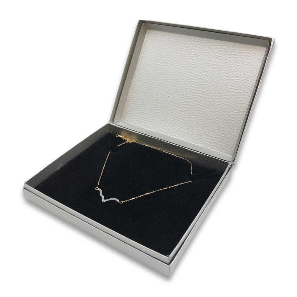 N'icePackaging - 3 Qty - Pre-Wrapped Paper Jewelry Gift Box with Pre-Folded Bow-Tie Sleeve and Velvet Insert (Copper OR Silver)