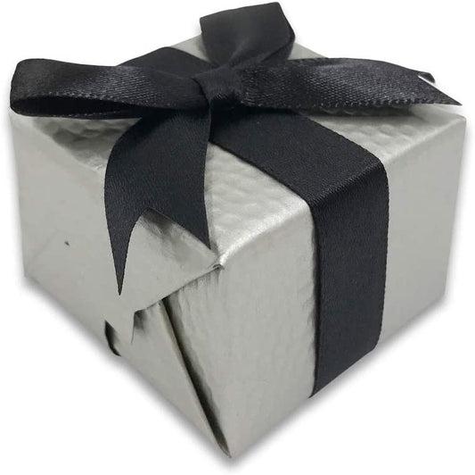 N'icePackaging - 3 Qty - Pre-Wrapped Paper Jewelry Gift Box with Pre-Folded Bow-Tie Sleeve and Velvet Insert (Copper OR Silver)