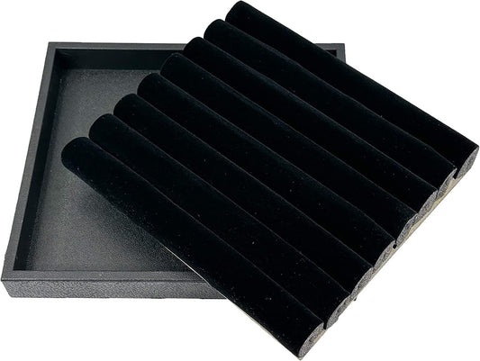 N N'icePackaging - Continuous Slot Ring Foam Display Insert w/Matching Plastic Tray - For Sales/Merchandise/Storage/Showcase/Tradeshows - Black or White