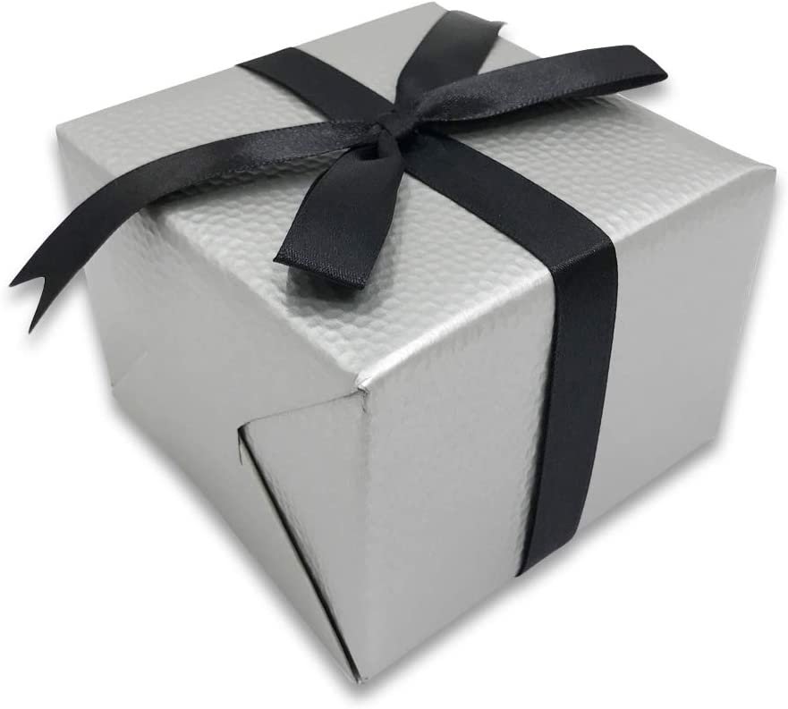 N'icePackaging - 3 Qty - Pre-Wrapped Paper Jewelry Gift Box with Pre-Folded Bow-Tie Sleeve and Velvet Insert (Copper OR Silver)