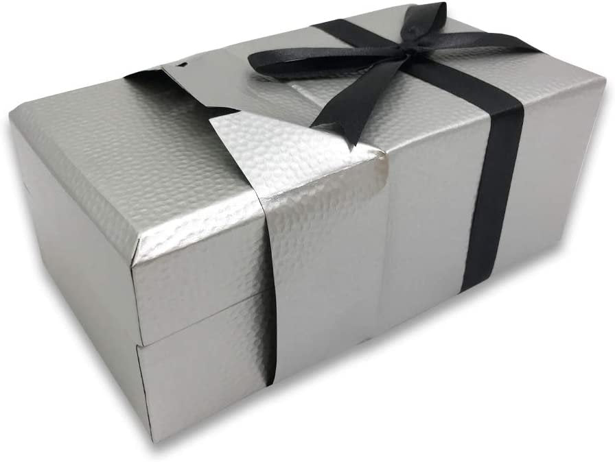 N'icePackaging - 3 Qty - Pre-Wrapped Paper Jewelry Gift Box with Pre-Folded Bow-Tie Sleeve and Velvet Insert (Copper OR Silver)