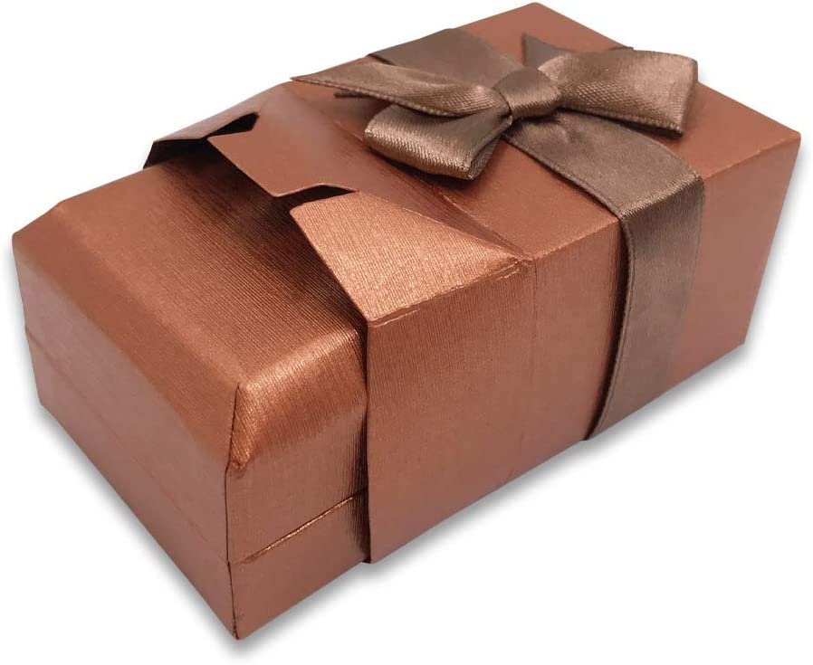N'icePackaging - 1 Qty - Pre-Wrapped Paper Jewelry Gift Box with Pre-Folded Bow-Tie Sleeve and Velvet Insert