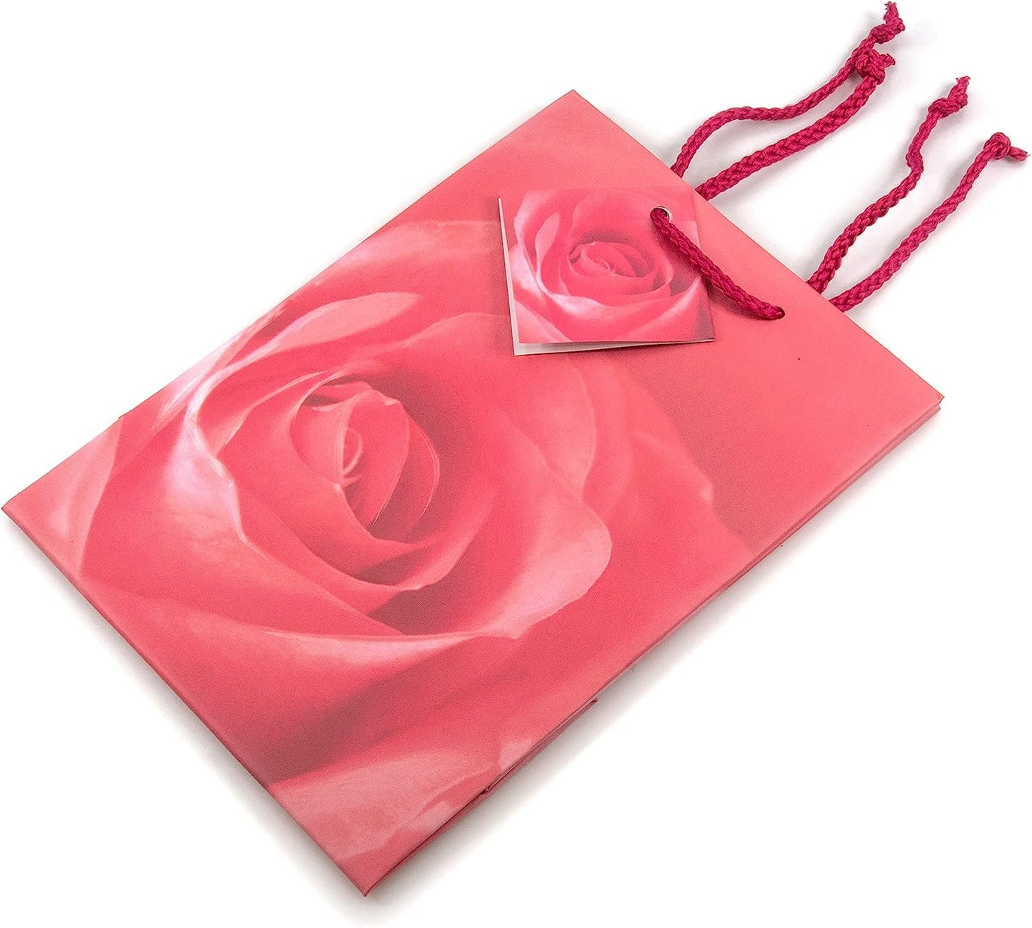 N’icePackaging – 10 Qty – Pink Rose Spot Paper Tote Gift Bags – For Birthdays/Holidays/Parties/Gifts/Sales/Showers/Special Occasions – 4 Sizes