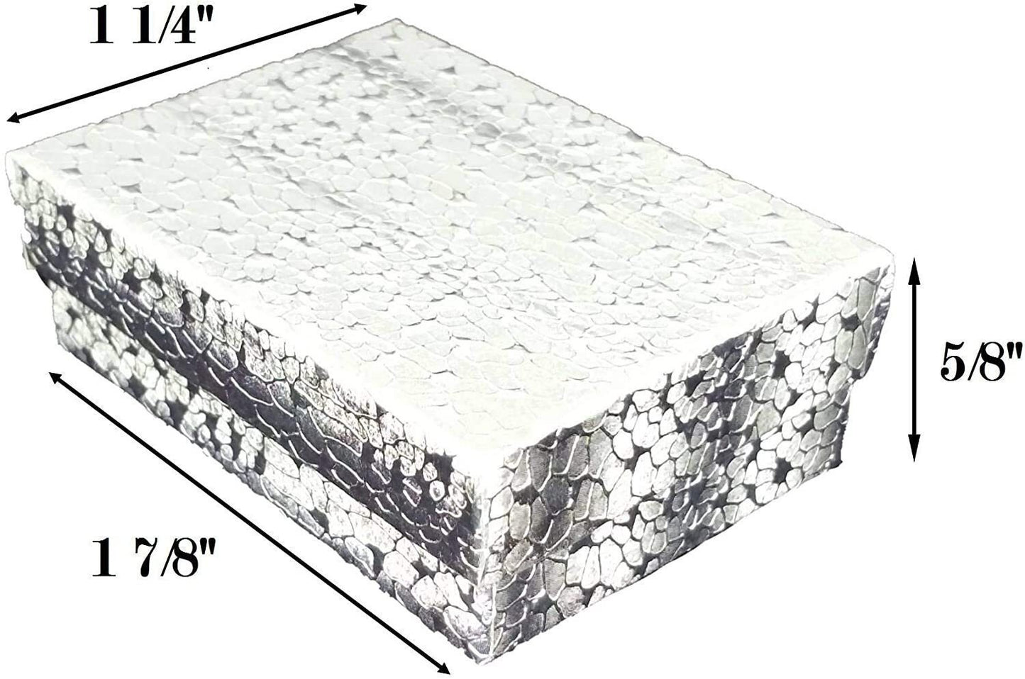 N'icePackaging - 10 Qty Silver Linen Imported Cotton Filled Gift Boxes - 3 1/4" x 2 1/4" x 1"