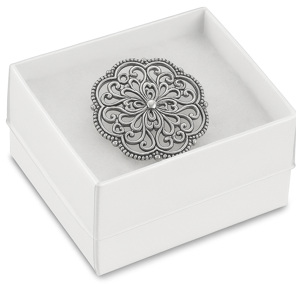 White Swirl Clear Top Cotton Filled Boxes - (10 Boxes/Pack)