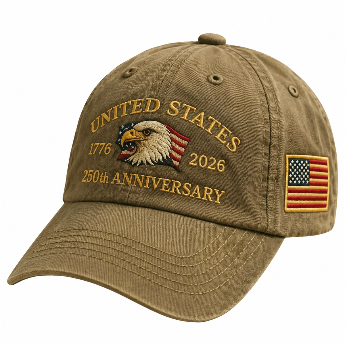United States 250th Anniversary Embroidered Hat – Bald Eagle 1776–2026