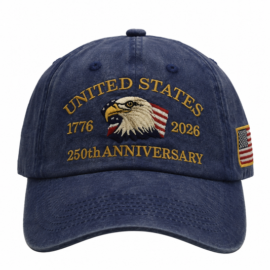 United States 250th Anniversary Embroidered Hat – Bald Eagle 1776–2026