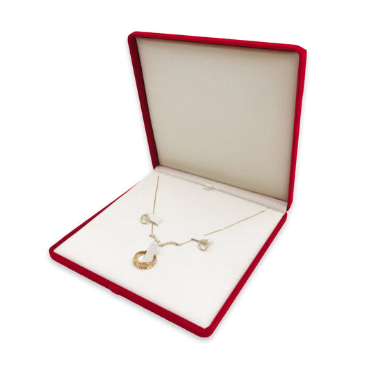Red Elegant Flocked Velour Necklace Pendant Gift Boxes Jewelry Displays and Boxes