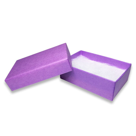 10 Qty USA-Made Purple Cotton Filled Gift Boxes - 2 7/16" x 1 5/8" x 13/16"