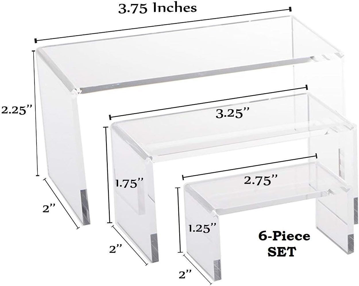 Multi Piece Set - Clear Acrylic Display Risers, Acrylic Clear Riser Sets...