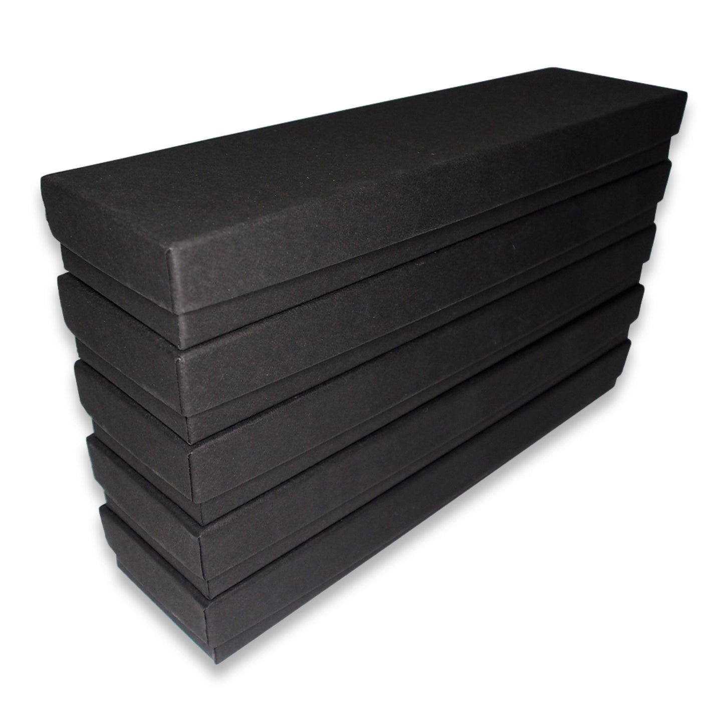 Matte Black-Kraft Cotton Filled Gift Boxes - Size 8" x 2" x 7/8"