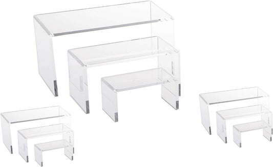 Multi Piece Set - Clear Acrylic Display Risers, Acrylic Clear Riser Sets...