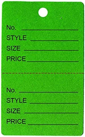 100 Qty Unstrung Colored Price Tags w/Perforated Stub