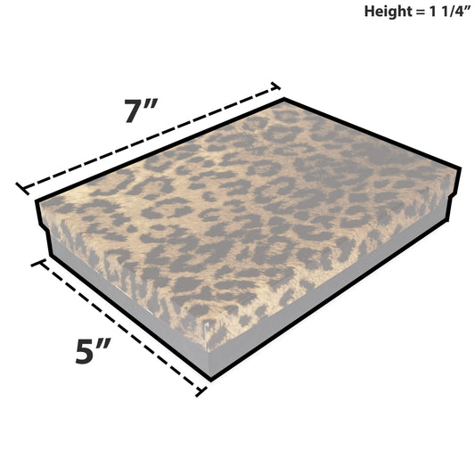 Leopard Pattern Cotton Filled Gift Boxes - 7 1/8" x 5 1/8" x 1 1/8"