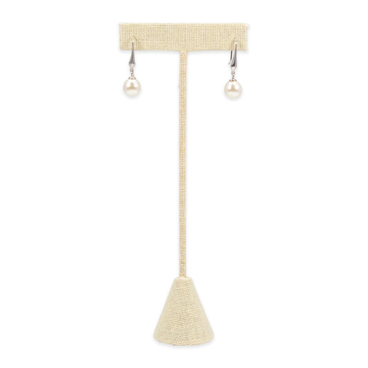 6-Pack 6.75" Tall - Beige Linen T Shape Earring Display Stand